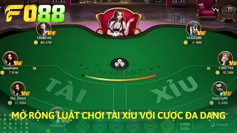 Mở rộng luật chơi tài xỉu với các lựa chọn đa dạng